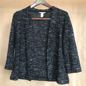H&M black and white speckled cardigan